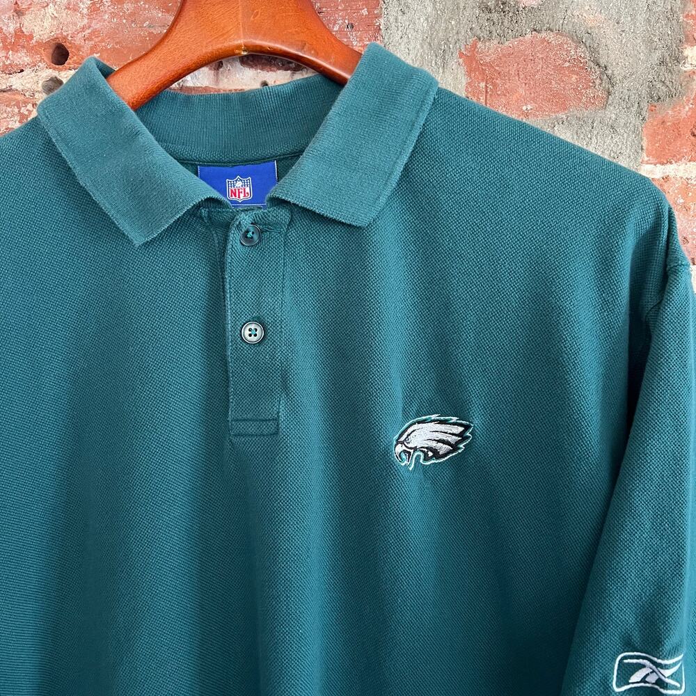VTG NFL Philadelphia Eagles Reebok Men's Green Polo Shirt XL